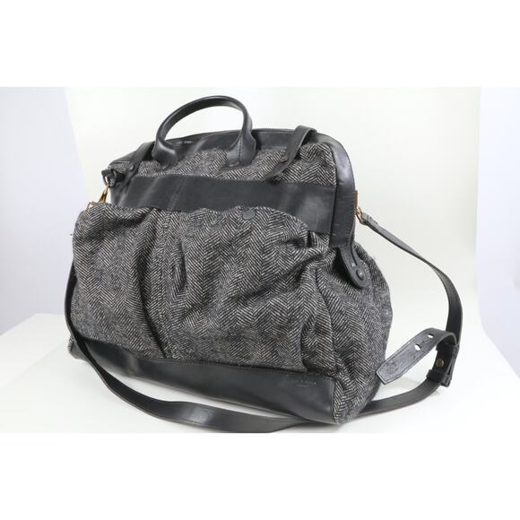 RAG & BONE Black Gray Wool Leather Large Crossbody Pocket Extra Large Bag - Picture 10 of 16